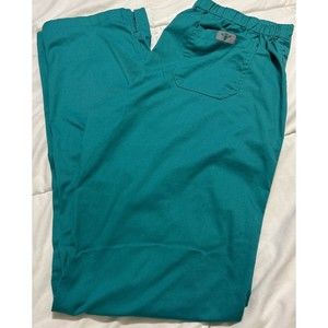 Med Couture Women's Signature Drawstring Scrubs Pants Green Sz S Nurse Medical